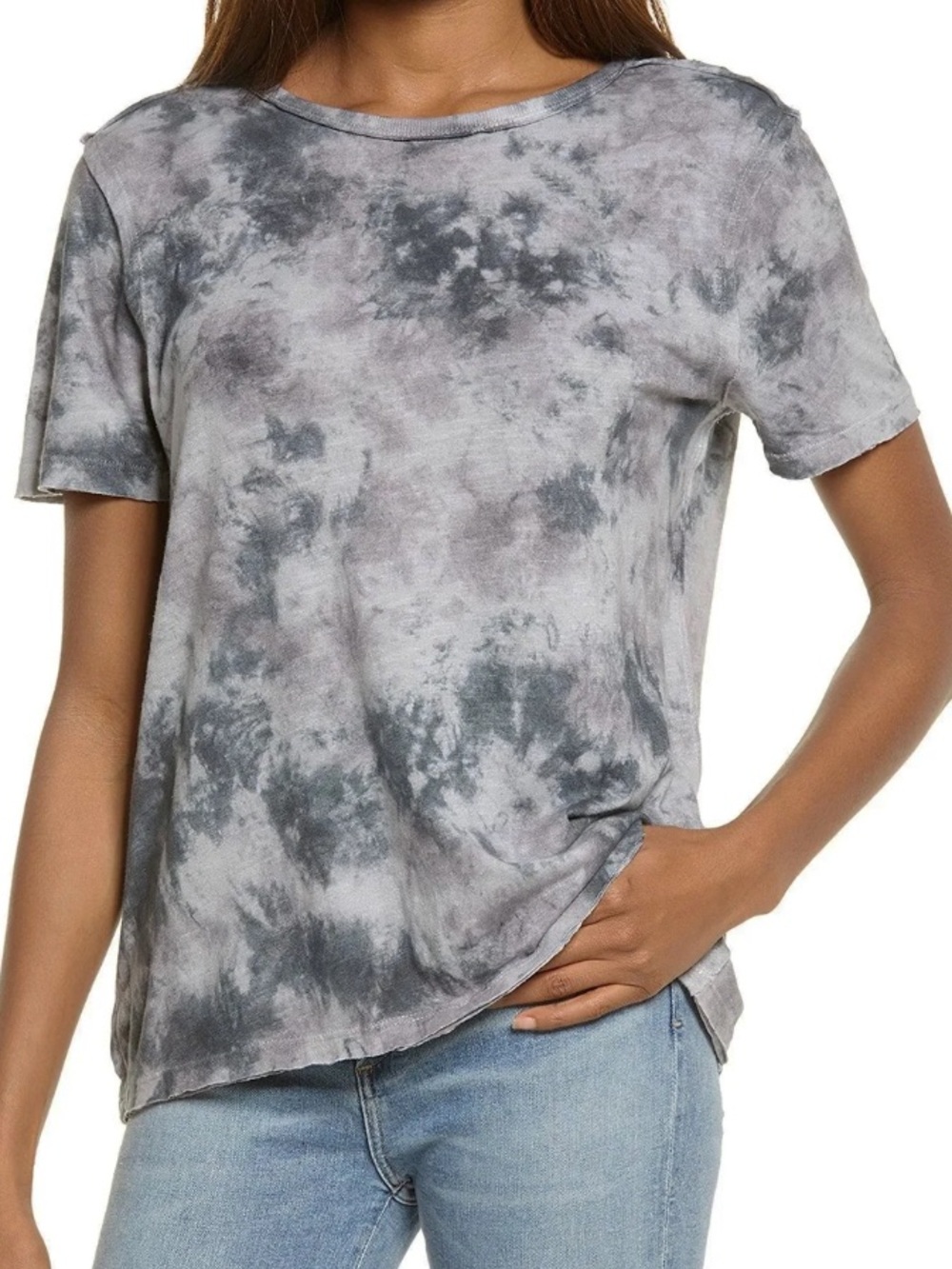 Free People We The Free Riptide Tie Dye Tee Small Cotton linen Blend Hippie